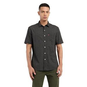 Levi's Men's Standard‎ Fit All Over Printed Shirt in Black - Size XL